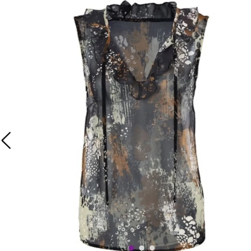 Cabi  Gray & Brown Burst Incandescent Sleeveless Top - Sz M EUC - Picture 2 of 13